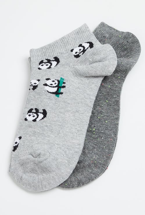 GINGER Women Patterned Knit Ankle Socks - Pack of 2