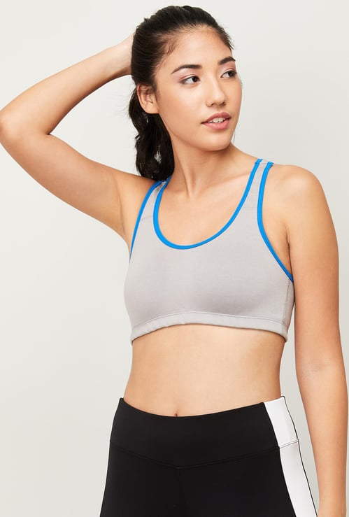 AMANTE Women Solid Padded Non-Wired Sports Bra