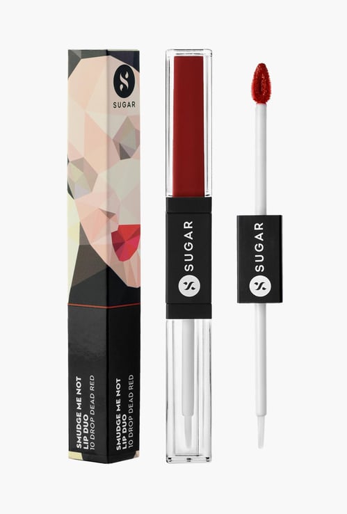 SUGAR Cosmetics Smudge Me Not Lip Duo - Drop Dead Red