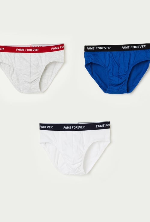 FAME FOREVER Boys Solid Briefs - Pack of 3