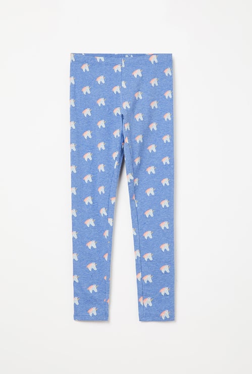 UNITED COLORS OF BENETTON Unicorn Print Heathered Leggings