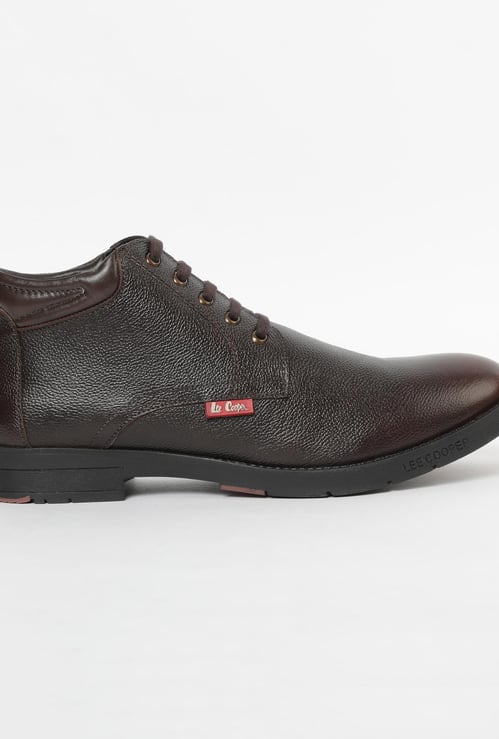 LEE COOPER Genuine Leather Lace-Up Boots