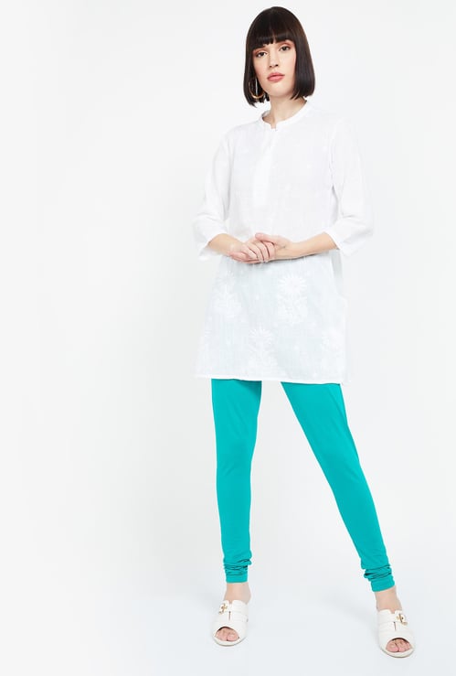 BIBA Solid Skinny Elasticated Churidar