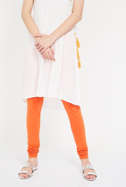 BIBA Solid Skinny Elasticated Churidar