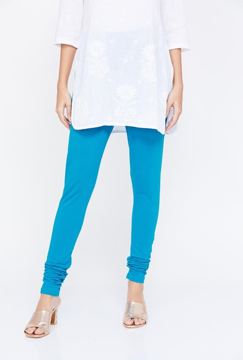 BIBA Solid Elasticated Skinny Churidar