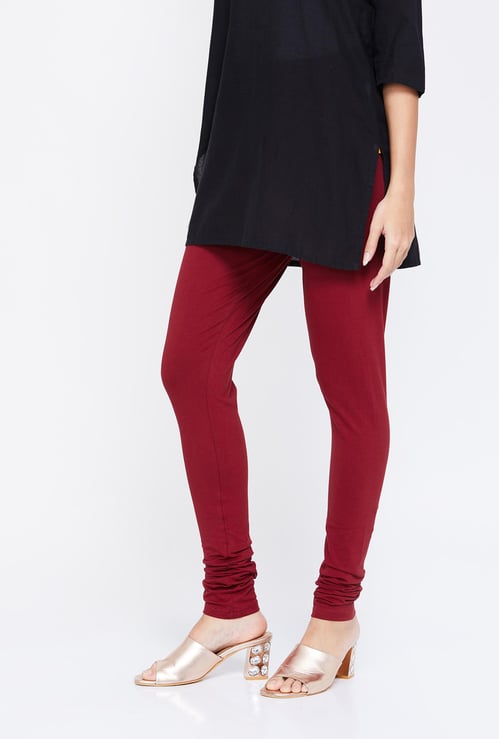 BIBA Solid Elasticated Skinny Churidar