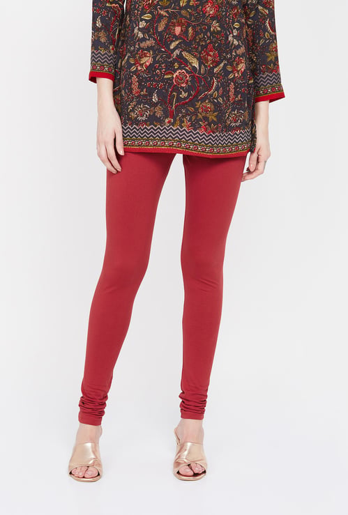 BIBA Solid Elasticated Skinny Churidar