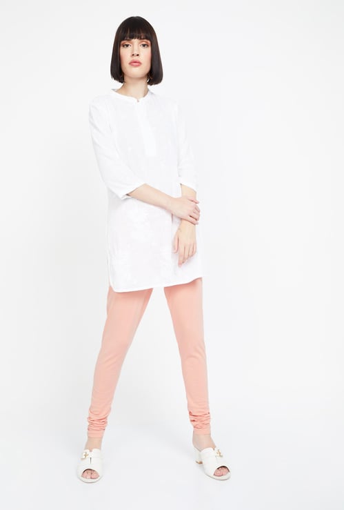 BIBA Solid Skinny Elasticated Churidar