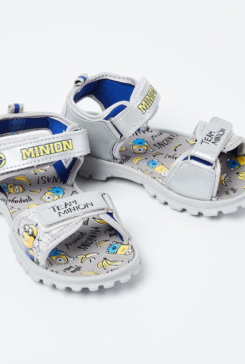 BIOWORLD Minion Print Velcro Strap Sandals