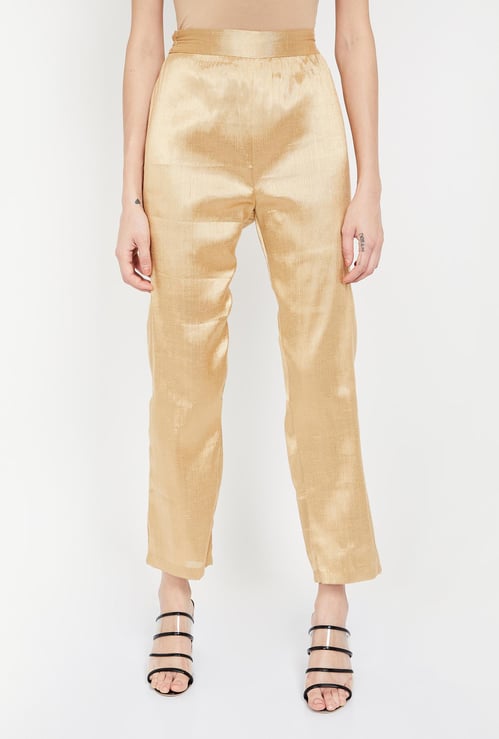 BIBA Solid Cropped Pants