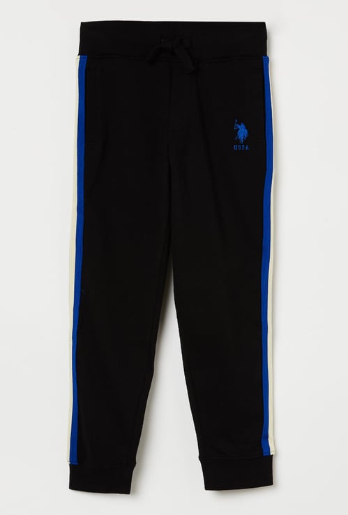 U.S. POLO ASSN. KIDS Solid Joggers with Contrast Panels