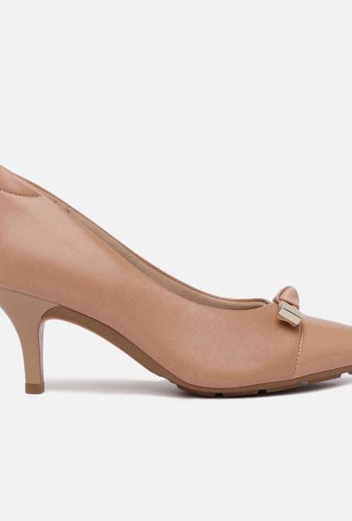 MODARE Women Solid Bow Detail Pencil Heel Pumps