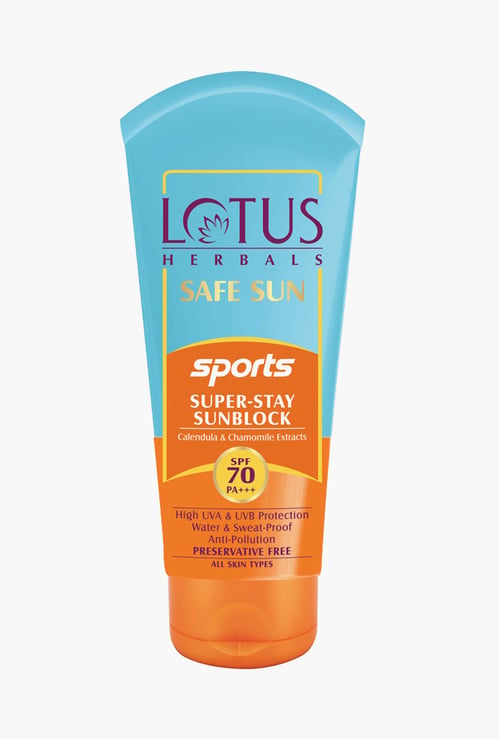 LOTUS Herbals Safe Sun Sports Super-Stay Sunblock SPF 70 PA+++