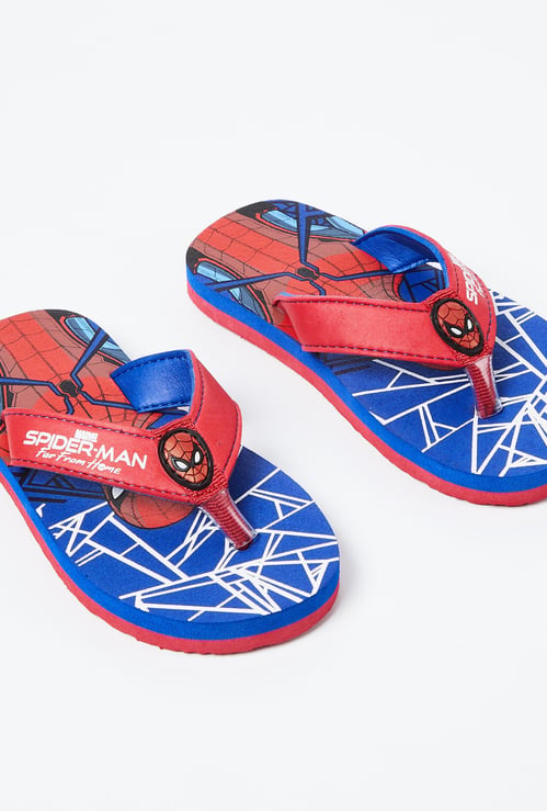 BIOWORLD Spiderman Print V-Strap Flip-Flops