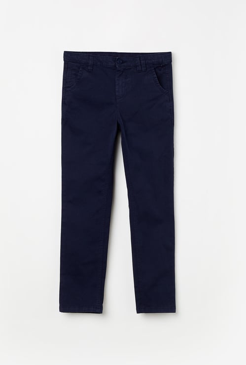 ALLEN SOLLY Solid Flat-Front Trousers