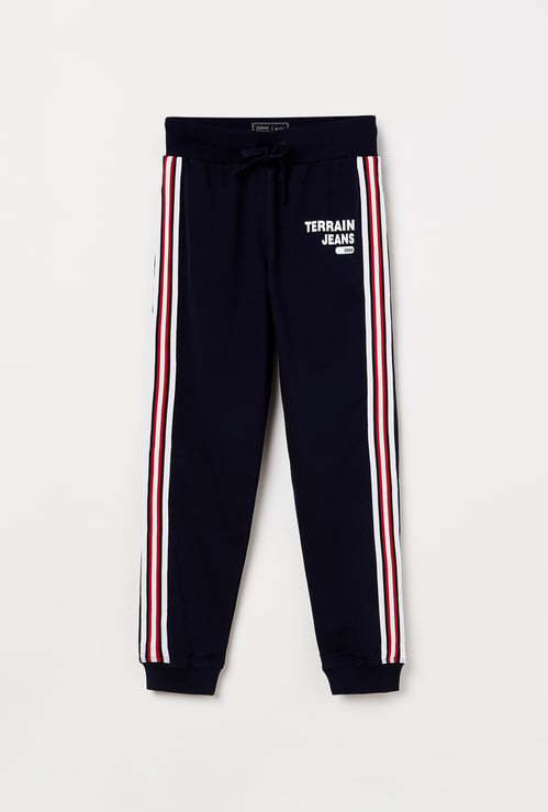 INDIAN TERRAIN Tape Detailed Drawstring Waist Joggers