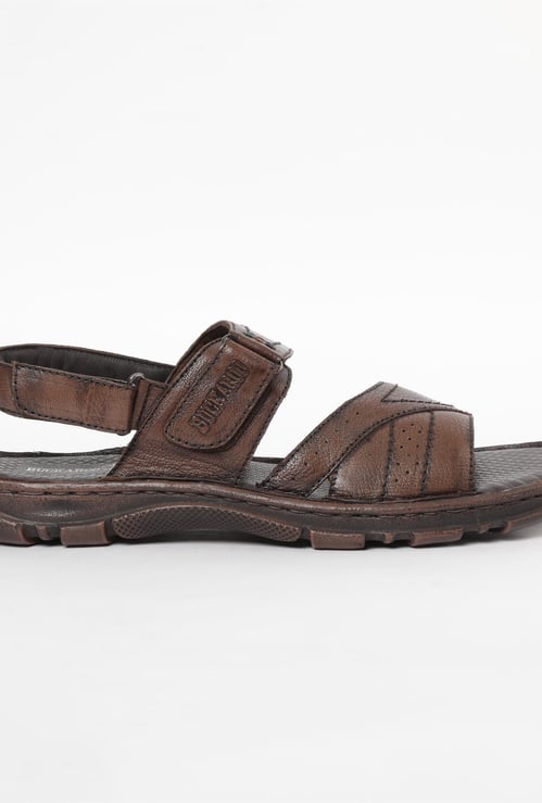 BUCKAROO Genuine Leather Textured Sandals
