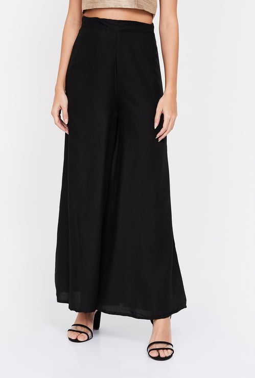 W Solid Elasticated Palazzos