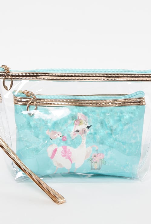 GINGER Printed Transparent Pouches - Set of 2 Pcs.