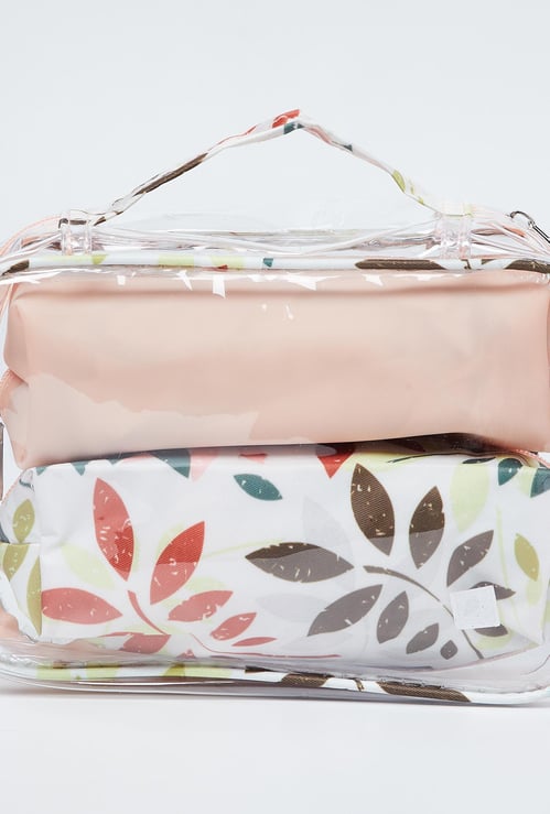 GINGER Floral Print Cosmetic Pouch - Set of 3