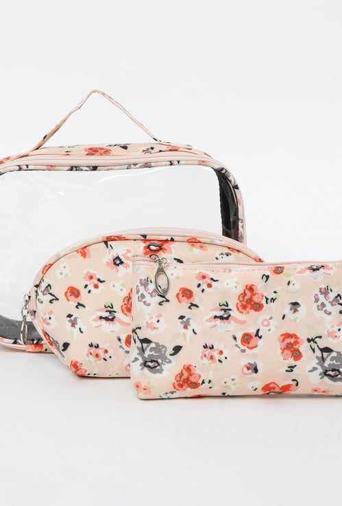 GINGER Floral Print Pouches - Set of 3 Pcs.
