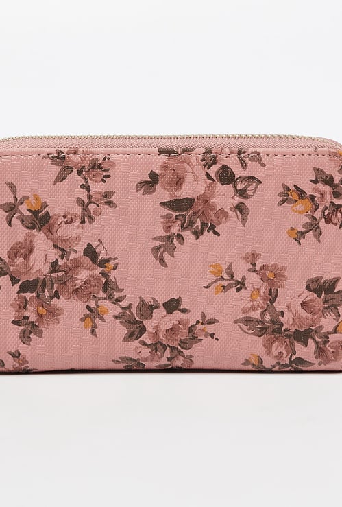 GINGER Floral Print Zip-Around Wallet