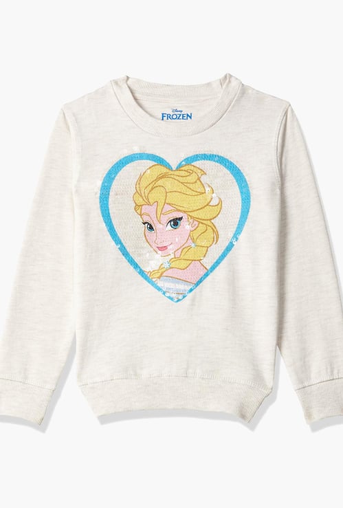 KIDSVILLE Girls Printed Full Sleeves Sweatshirt