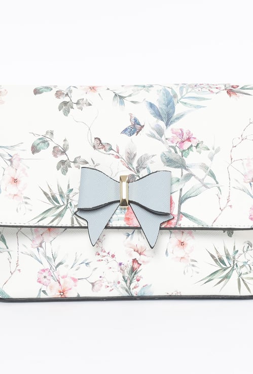GINGER Floral Print Sling Bag with Bow
