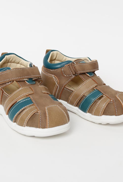 FAME FOREVER Colourblocked Velcro Strap Sandals