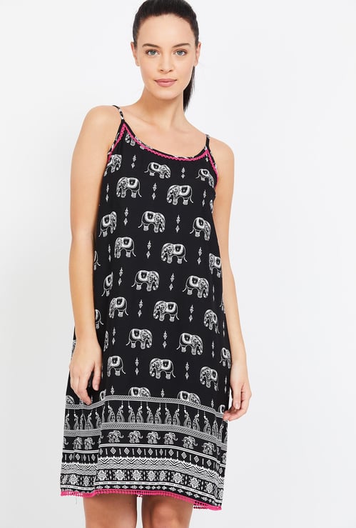 GINGER Printed Sleeveless Night Dress