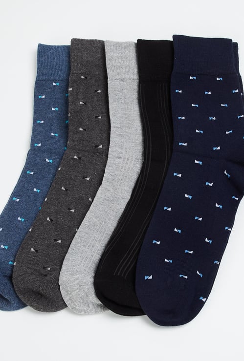 CODE Men Textured Ankle-Length Socks- Pack of 5