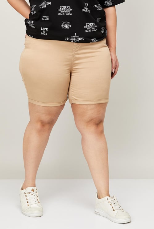 NEXUS Women Plus Size Solid Woven Shorts