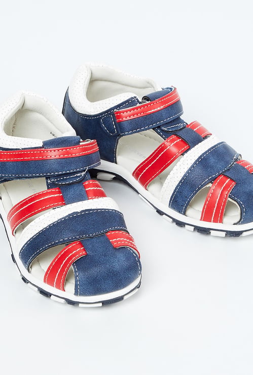 FAME FOREVER Colourblocked Velcro Strap Sandals