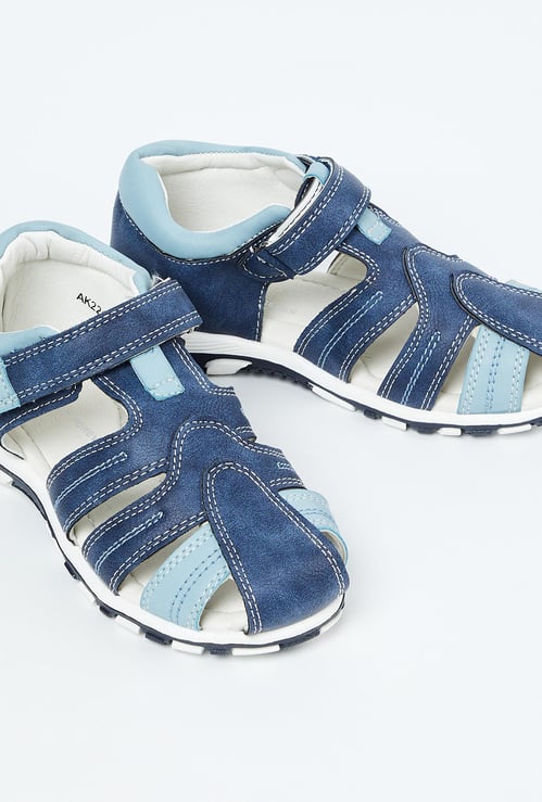FAME FOREVER Colourblocked Velcro Strap Sandals