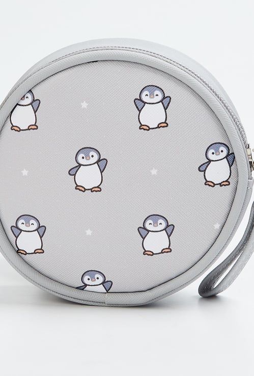 GINGER Printed Circular Cosmetic Pouch
