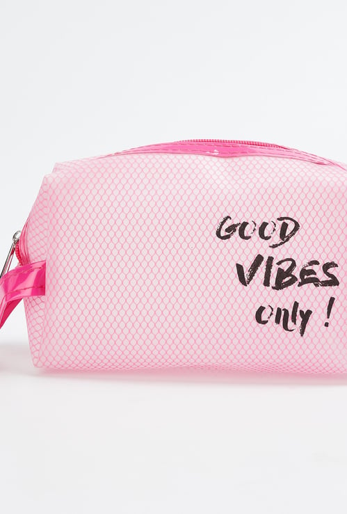 GINGER Printed Zip-Closure Cosmetic Pouch