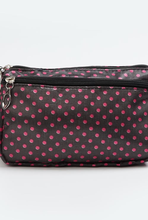 GINGER Printed Zip-Closure Cosmetic Pouch