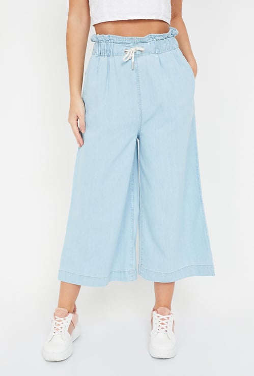 GINGER Solid Elasticated Relaxed Fit Palazzos