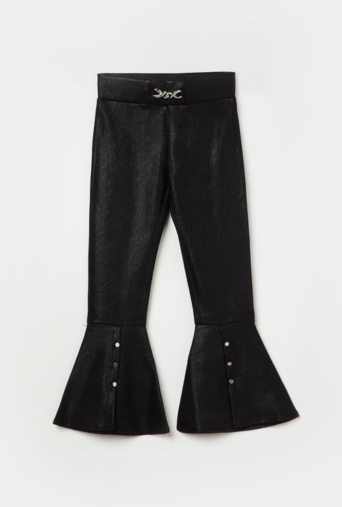 PEPPERMINT Textured Pants with Flared Hem