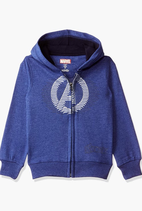 KIDSVILLE Boys Avengers Print Full Sleeves Hooded Sweatshirt