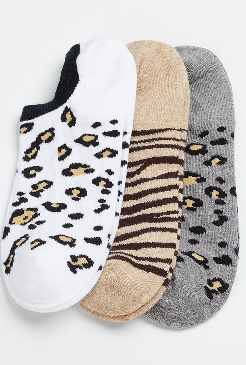FAME FOREVER Girls Patterned Ankle-Length Socks - Pack of 3 Pairs