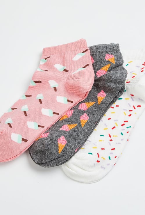 FAME FOREVER Girls Jacquard Socks - Pack of 3