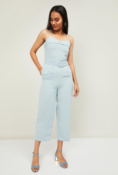 GINGER Women Solid Cropped Jumpsuit