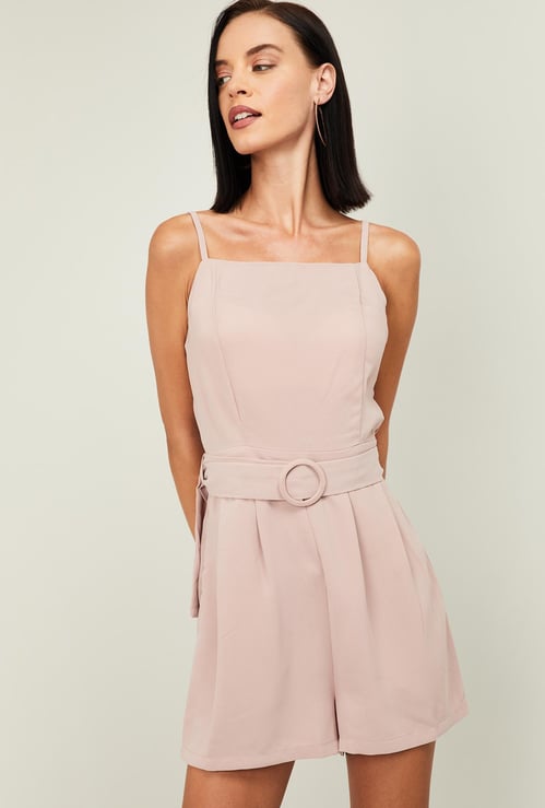 GINGER Women Solid Sleeveless Playsuit
