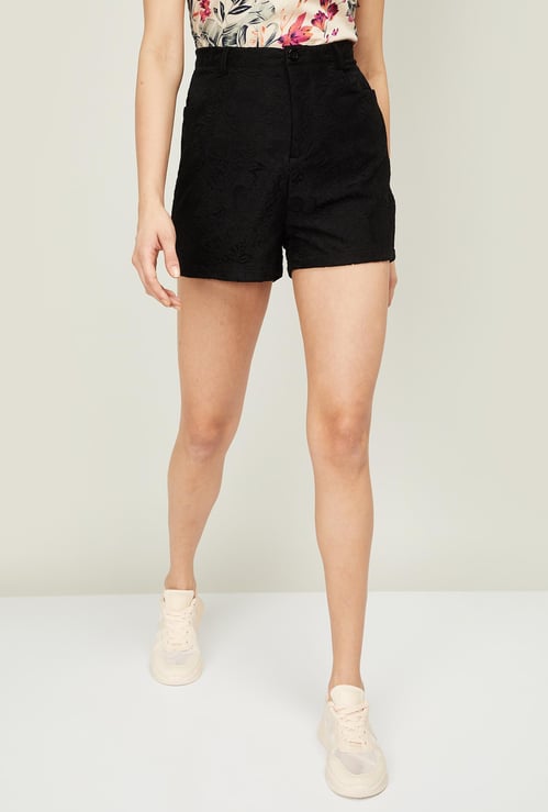 GINGER Women Textured Casual Shorts