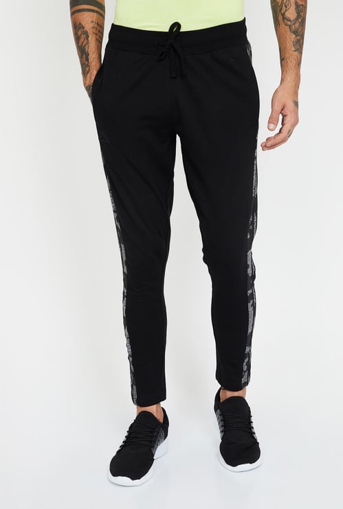 KAPPA Solid Tape-Detailed Slim Fit Track Pants