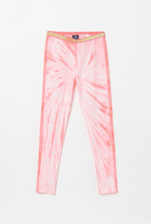 FAME FOREVER KIDS Tie-Dye Leggings with Contrast Waistband