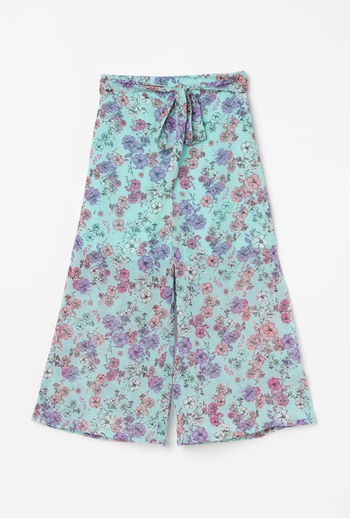 FAME FOREVER YOUNG Printed Culottes with Tie-Up