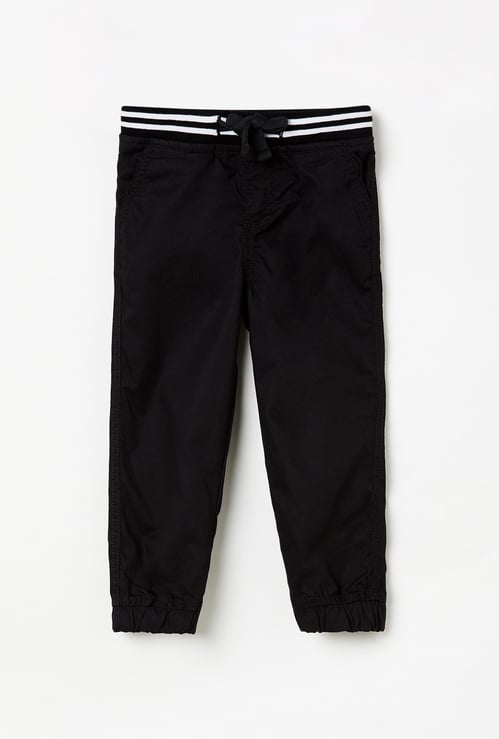 JUNIORS Boys Solid Elasticated Jogger Trousers