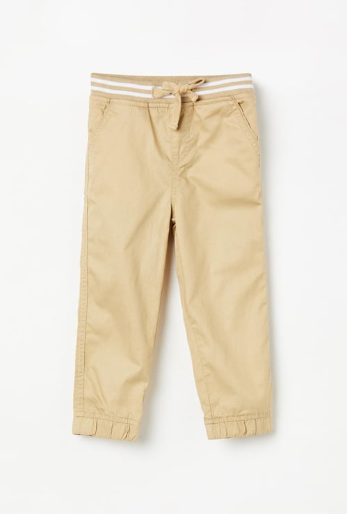JUNIORS Boys Solid Elasticated Jogger Trousers